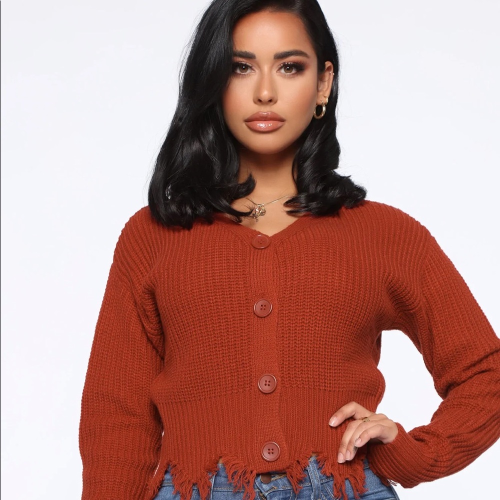 Ootd Fash Crop Knit Sweater